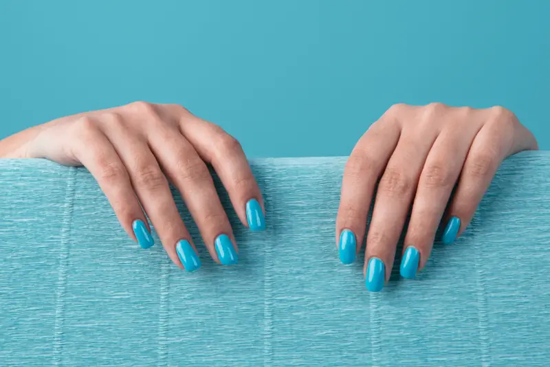 light blue nails